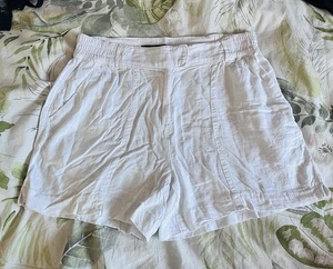 Next White Linen Shorts Size 14 - Picture 1 of 4