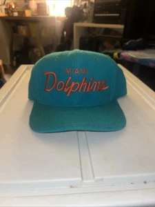 Vintage 90s NFL Miami Dolphins Hat Sports Specialties Script Wool Snapback - Picture 1 of 8