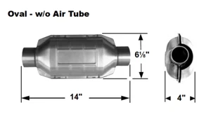 AP Exhaust 602206 Universal Catalytic Converter Oval 2.5" In/Out EPA Pre-OBDII - Bild 1 von 2