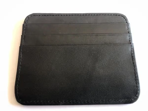 Porte carte en cuir véritable Noir - Photo 1/3