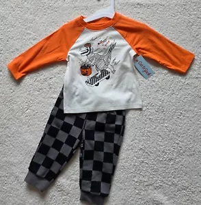 Toddler Boy's 12m & 3t Halloween Dino Top & Fleece Jogger Pants outfit Set NWT - Picture 1 of 4