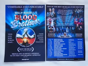 Willy Russell's BLOOD BROTHERS Live theatre event UK Tour 2023 Promo flyers x 2 - Picture 1 of 3