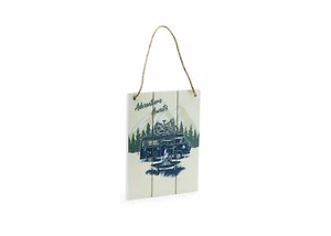 Letrero de madera original Volkswagen T2 "Adventure Awaits" limitado - Imagen 1 de 1