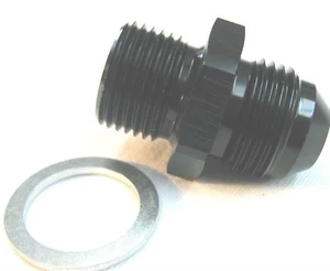 08 AN MACHO FLARE A 14MM X 1.5 PASO CON LAVADORA ALUMINIO ANODIZADO NEGRO - Imagen 1 de 2