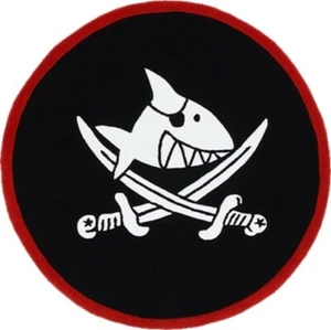 Top Kinderteppich Käpt´n Sharky / Hai / Pirat 130cm rund NEU - Bild 1 von 1