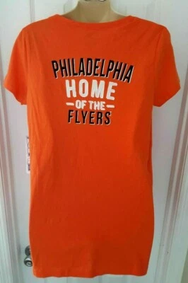 Philadelphia Flyers Womens T Shirt Size Large Front Back Sparkle Logo 47 Brand  - Image 1 of 4