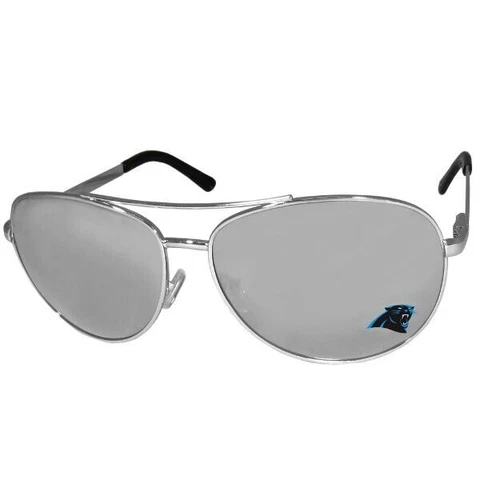 Carolina Panthers Silver Tone Aviator Sunglasses Cover