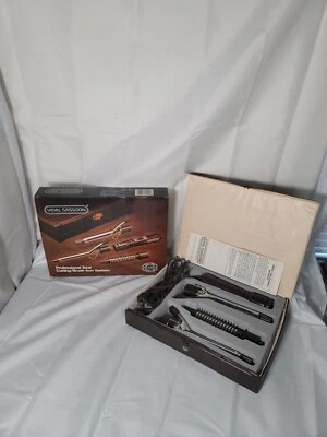 Vintage 80s New Vidal Sassoon Professional Travel Curling Iron Brush Set VS 125 - Image 1 of 4