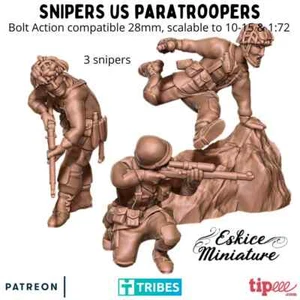 3 Snipers Parachutistes Américains, Seconde Guerre Mondiale, WW2, Wargame - Imagen 1 de 1