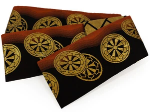 VTG Japanese Reversible Brocade Dance Odori Obi Black & Gold Design: Oct19-B - Picture 1 of 6