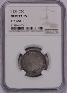 NGC graded 1831 25C Capped Bust Quarter EF XF cleaned - Picture 1 of 4