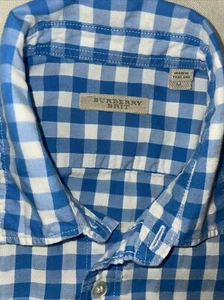 Burberry Brit Men’s Blue Check Long Sleeve Button Down Shirt Medium Gingham - Picture 1 of 15