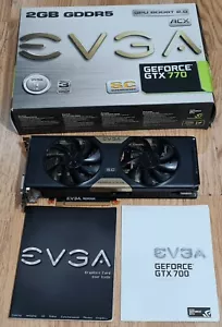 Boxed! GTX 770 EVGA SC GeForce GPU 2GB Graphics Video Gaming Card, Active Cool - Picture 1 of 11