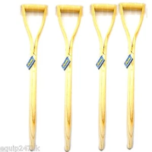 4 X Wooden Replacement Handles For Spade Fork Shovel D Shaft Split YD - Picture 1 of 1