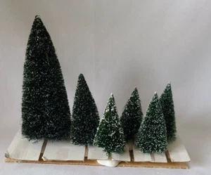 Dept. 56 Village Accessories - Sisal Evergreen Trees 56-58322 - 6 Trees - Picture 1 of 4
