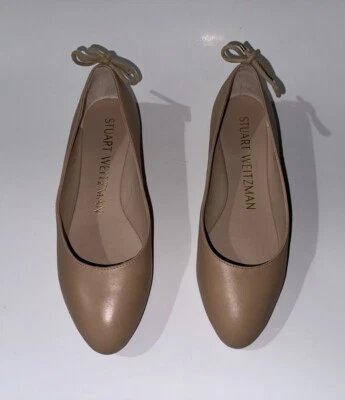 Stuart Weitzman Flats Leather Bow FLAT Nude Beige Tieback Women’s Size 6  $350 - Image 1 of 4