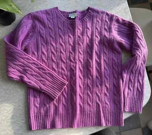 Papo D Anjo 100% Cashmere Purple Cable Knit Sweater 8 Yrs Girl Kid - Picture 1 of 8
