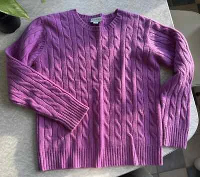 Papo D Anjo 100% Cashmere Purple Cable Knit Sweater 8 Yrs Girl Kid - Image 1 of 4