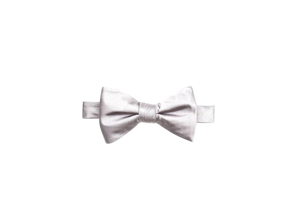 $115 Bloomingdales Men Silk Gray Bowtie Adjustable Necktie Neck Bow Tie Classic - Image 1 of 1