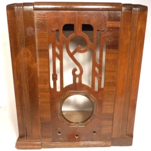 vIntage UNKNOWN 18" hi TOMBSTONE #3 parte: GUSCIO IN LEGNO E FRONTALE IN OTTONE - Foto 1 di 10