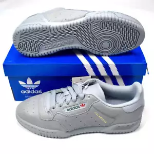 NWT Adidas Yeezy Powerphase Gray Leather Calabasas Sneakers 2017 sz 5 AUTHENTIC - Picture 1 of 17