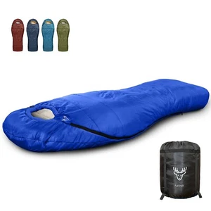 0 Degree Winter Sleeping Bags For Camping Adults Big and Tall - Waterproof - Picture 1 of 8