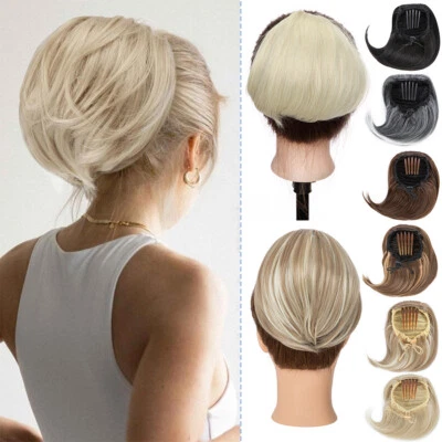 Comb Clip Bun Hair Extension Drawstring Ponytail Hairpiece Hepburn Updo Chignon - Image 1 of 4