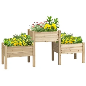 3 Tier Raised Garden Bed Freestanding Planter Box for Vegetables, Herb, Flowers - Picture 1 of 11