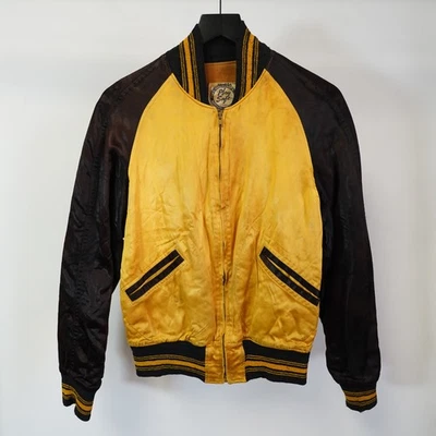 Chaqueta Bomber True Vintage Años 50 Dorado Satinado Talla S 34 Pake-Stephenson dos tonos Foto 1 de 4