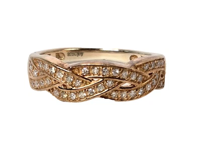 Кольцо с натуральным розовым бриллиантом размер 8 Vermeil розовое золото чистое серебро 0,20 карата - Изображение 1 из 4