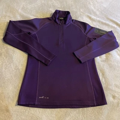Женский пуловер Eddie Bauer на четверть молнии средний фиолетовый с логотипом Wolf спортивный - Изображение 1 из 4