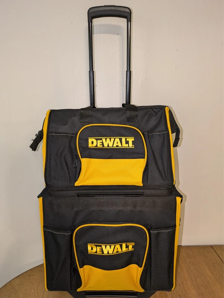 DEWALT 2-Piece Large Rolling Stackable Heavy Duty Tool Bags & Telescoping Handle - Image 1 of 4