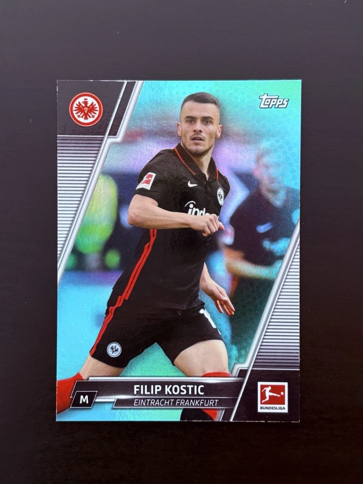 2021-22 Topps Bundesliga Filip Kostic Aqua Foil /199 Refractor Frankfurt - Image 1 of 2