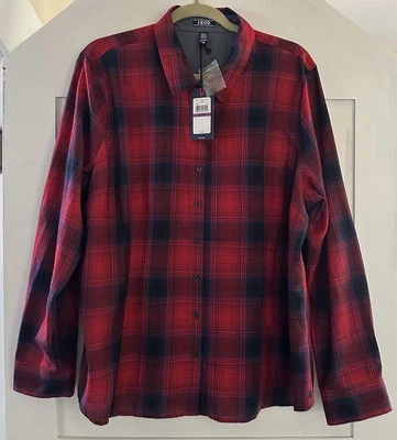 IZOD Red Blue Plaid Long Sleeve Button Down Shirt Lightweight Men’s  Size XXL - Image 1 of 4