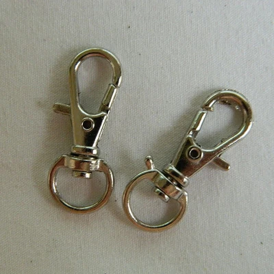 Cierres de cordón grandes giratorios de metal con garra de langosta - Cordón de metal grande estilo plateado Foto 1 de 4