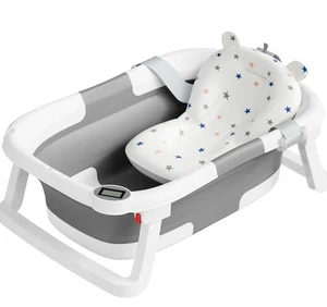 Collapsible Baby Bathtub w/ Soft Cushion & Thermometer NIB From Amazon - Picture 1 of 6
