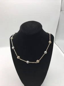 RLL Ralph Lauren Long Silver Tone Filigree And Solid Ball Accents Necklace 35” - Picture 1 of 7