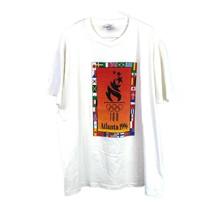 T-shirt maglietta Hanes vintage 1996 centenario olimpiadi Atlanta bandiere mondiali XL - Foto 1 di 6