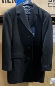 Nautica Herren Schwarz Wollmischung Midi Mantel Auto Mantel Oberbekleidung 36S - Bild 1 von 5