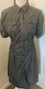 Vestido Camisa Estilo Utilitario Gris Carbón Firetrap Vintage Años 90 - Talla 12 - Imagen 1 de 16