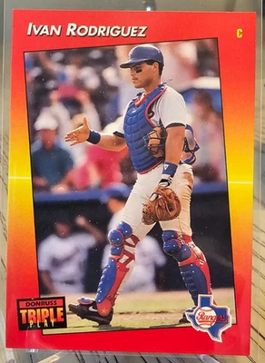 1992 Donruss Triple Play Ivan Rodriguez #51 Rangers - Image 1 of 2