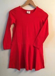 NWT HANNA ANDERSSON Long Sleeve Bright Basics Red Fit & Flare Dress Sz 130 8 - Picture 1 of 4
