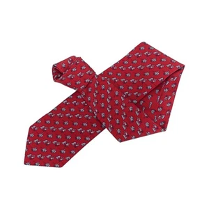 Hermes Tie Echec Aux Jockeys Twillbi Silk Carmin/Gris Fonce/Rouge New - Picture 1 of 9