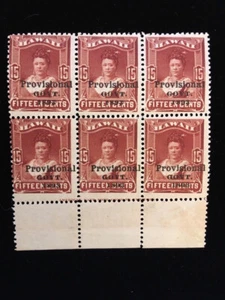 HAWAII: POSTFRISCH #70 UNTERBLOCK / 6 MIT AUFDRUCK NH OG - Bild 1 von 2