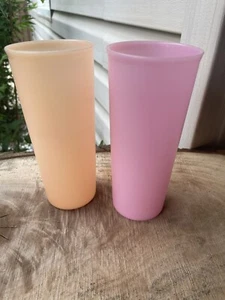 Vintage 6 - Pastell Tupperware Trinkbecher (2) - 107 16 Unzen (4) - 3218c 11 Unzen Druck - Bild 1 von 8