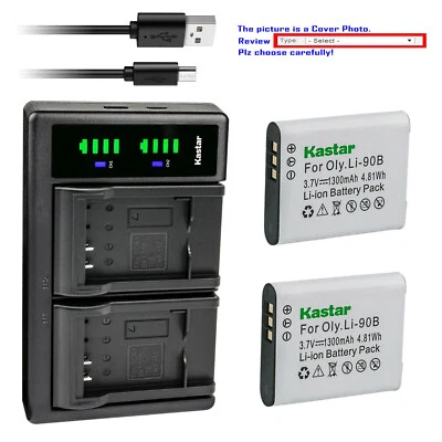 Cargador de batería Kastar LTD2 para Olympus Li-90B 92B, Olympus OM SYSTEM resistente TG-7 Foto 1 de 4