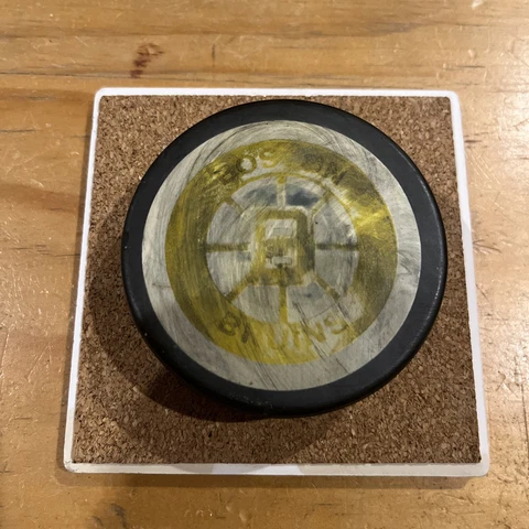 Vintage Boston Bruins Pro NHL Official Hockey Puck - Trench Mfg.  Made In Canada Cover