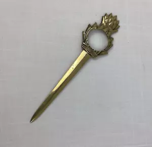 Vintage Messing Brieföffner mit Lupe Ananas, 9" lang - Bild 1 von 11