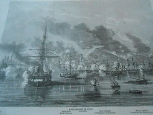 Gravure 1861 - Bombardement de Gaete - Picture 1 of 1