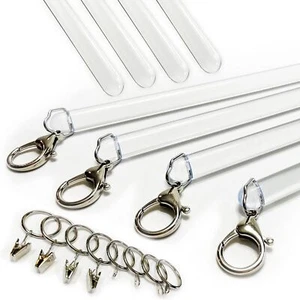 36 inch (4 Pack) All Clear Acrylic Curtain Pull Wand - Clear Curtain Pull Rod - Picture 1 of 1
